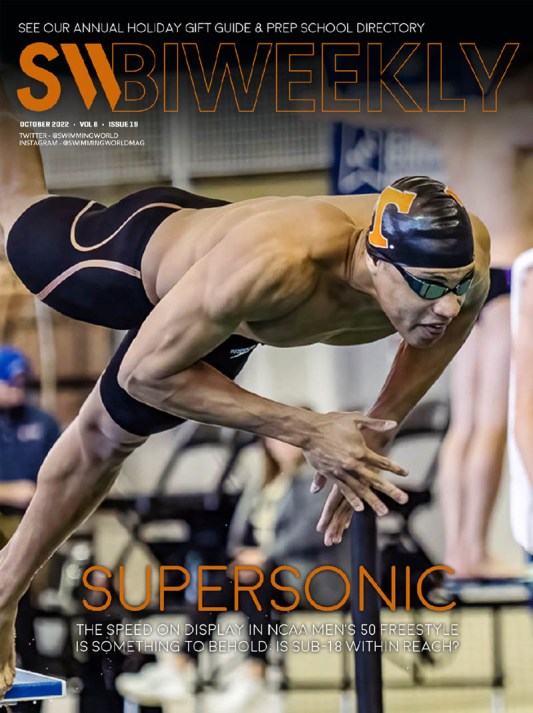 SW Biweekly - Supersonic: NCAA Men's 50 Freestyle... Is Sub-18 Within Reach? - Cover